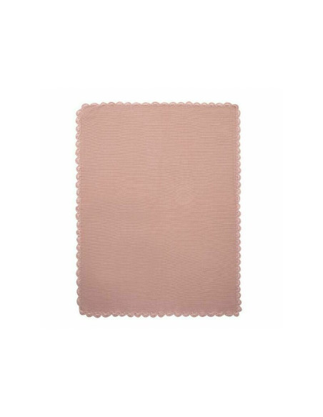 BN-400909,Petite&Mars - Paturica tricotata Harmony, Cu margini crosetate, Dimensiune 80x100 cm, 100% bumbac, Roz