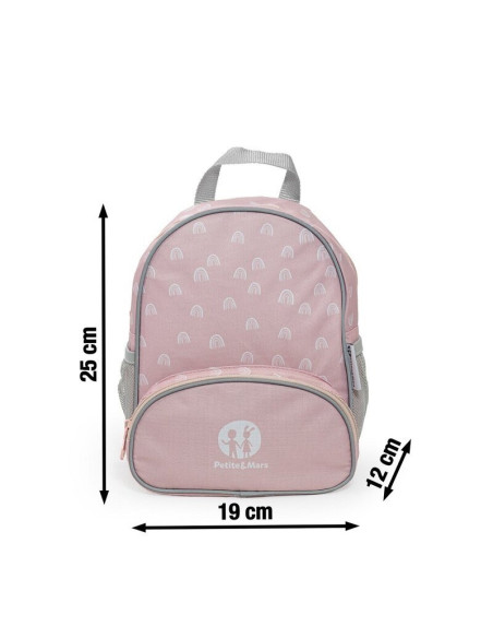 BN-506109,Petite&Mars - Ghiozdan pentru copii Backie, Greutate redusa, Curea impotriva alunecarii de pe umeri, Ornamente reflect