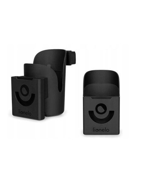 BN-LO-OVE,Lionelo - Suport universal pentru biberon/pahar si telefon Ove, Cu sistem de rotire 360, Negru