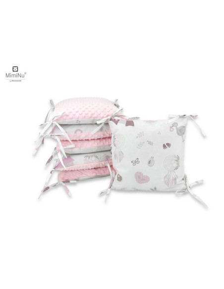 BN-6426972015806,MimiNu - Aparatoare cu 6 pernute modulare, Cu doua fete, Cu fermoar, Cu husa detasabila si lavabila, Pentru pat