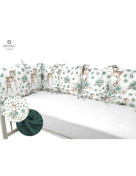 BN-6426972015875,MimiNu - Aparatoare cu 6 pernute modulare, Cu doua fete, Cu fermoar, Cu husa detasabila si lavabila, Pentru pat