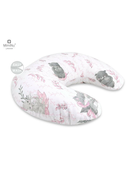 BN-6426972016285,MimiNu - Perna pentru alaptat, Din bumbac certificat Oeko Tex Standard 100, Cu husa detasabila, Cu fermoar secu