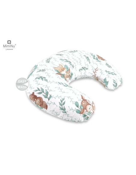 BN-6426972016292,MimiNu - Perna pentru alaptat, Din bumbac certificat Oeko Tex Standard 100, Cu husa detasabila, Cu fermoar secu