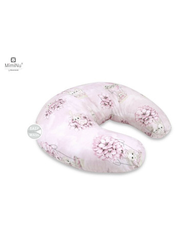 BN-6426972016346,MimiNu - Perna pentru alaptat, Din bumbac certificat Oeko Tex Standard 100, Cu husa detasabila, Cu fermoar secu