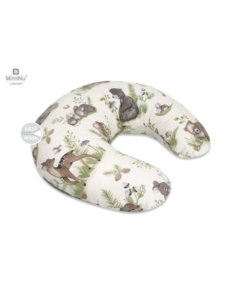 BN-6426972016360,MimiNu - Perna pentru alaptat, Din bumbac certificat Oeko Tex Standard 100, Cu husa detasabila, Cu fermoar secu