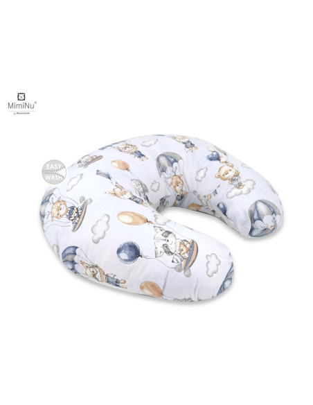 BN-6426972016384,MimiNu - Perna pentru alaptat, Din bumbac certificat Oeko Tex Standard 100, Cu husa detasabila, Cu fermoar secu