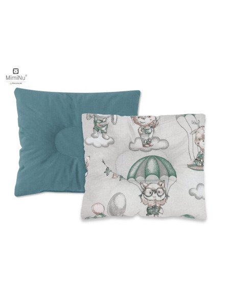 BN-6426972016483,MimiNu - Perna bebelusi profilata, Cu doua fete, Cu functie anti-soc, Pufoasa, Din catifea si bumbac, 23x26 cm,