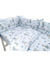 BN-6426972016810,Qmini - Lenjerie patut 3 piese, Cu protectie laterala, Din bumbac certificat Oeko Tex Standard 100, Pentru patu