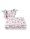 BN-6426972016858,Qmini - Lenjerie patut 3 piese, Cu protectie laterala, Din bumbac certificat Oeko Tex Standard 100, Pentru patu