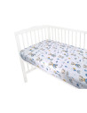 BN-6426972016933,Qmini - Cearceaf cu elastic pentru patut 120X60 cm, Din bumbac certificat Oeko Tex Standard 100, Teddy Bears on