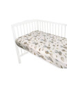 BN-6426972016957,Qmini - Cearceaf cu elastic pentru patut 140X70 cm, Din bumbac certificat Oeko Tex Standard 100, Teddy Bears on