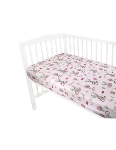 BN-6426972016971,Qmini - Cearceaf cu elastic pentru patut 140X70 cm, Din bumbac certificat Oeko Tex Standard 100, Teddy Bears on
