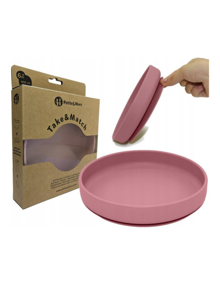 BN-708820,Petite&Mars - Farfurie din silicon fara BPA, Cu ventuza, TAKE&MATCH, 6 luni+, 400 ml, Roz BN-708820,Petite&Mars - Farfurie din silicon fara BPA, Cu ventuza, TAKE&MATCH, 6 luni+, 400 ml, Roz