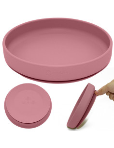BN-708820,Petite&Mars - Farfurie din silicon fara BPA, Cu ventuza, TAKE&MATCH, 6 luni+, 400 ml, Roz 2