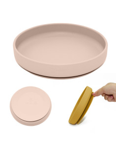 BN-708818,Petite&Mars - Farfurie din silicon fara BPA, Cu ventuza, TAKE&MATCH, 6 luni+, 400 ml, Bej 2
