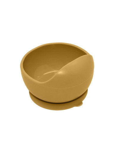 BN-707819,Petite&Mars - Bol din silicon fara BPA, Cu ventuza, TAKE&MATCH, 6 luni+, Ocru