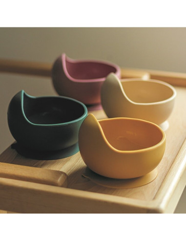 BN-707819,Petite&Mars - Bol din silicon fara BPA, Cu ventuza, TAKE&MATCH, 6 luni+, Ocru