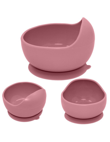BN-707820,Petite&Mars - Bol din silicon fara BPA, Cu ventuza, TAKE&MATCH, 6 luni+, 350 ml, Roz