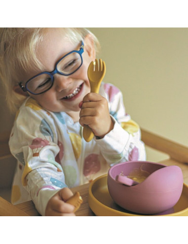 BN-707820,Petite&Mars - Bol din silicon fara BPA, Cu ventuza, TAKE&MATCH, 6 luni+, 350 ml, Roz