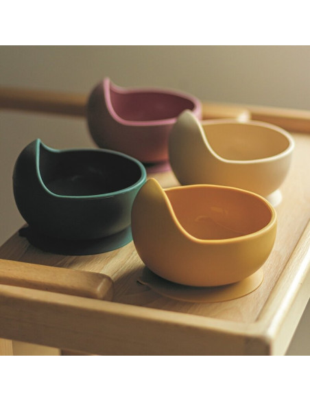 BN-707820,Petite&Mars - Bol din silicon fara BPA, Cu ventuza, TAKE&MATCH, 6 luni+, 350 ml, Roz