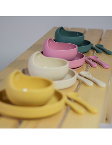 BN-707820,Petite&Mars - Bol din silicon fara BPA, Cu ventuza, TAKE&MATCH, 6 luni+, 350 ml, Roz