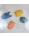 BN-598815,Petite&Mars - Set 4 jucarii de baie Amigos, Din silicon, Fara BPA, 6 luni+, Multicolor