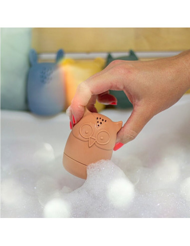 BN-598815,Petite&Mars - Set 4 jucarii de baie Amigos, Din silicon, Fara BPA, 6 luni+, Multicolor