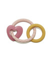 BN-712909,Petite&Mars - Jucarie de dentitie Love, Din silicon fara BPA, Racire in frigider, Roz