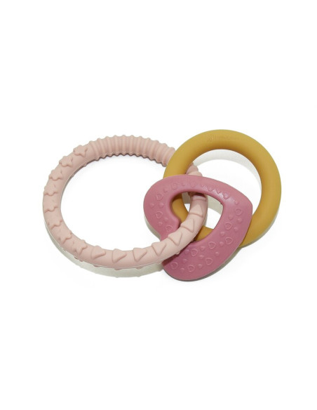 BN-712909,Petite&Mars - Jucarie de dentitie Love, Din silicon fara BPA, Racire in frigider, Roz