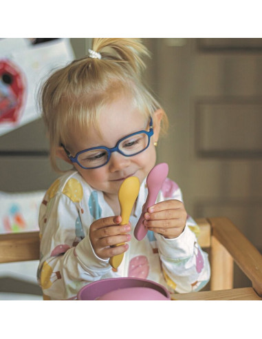 BN-709820,Petite&Mars - Set tacamuri din silicon fara BPA, Take&Match, 6 luni+, Roz