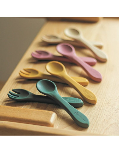 BN-709820,Petite&Mars - Set tacamuri din silicon fara BPA, Take&Match, 6 luni+, Roz