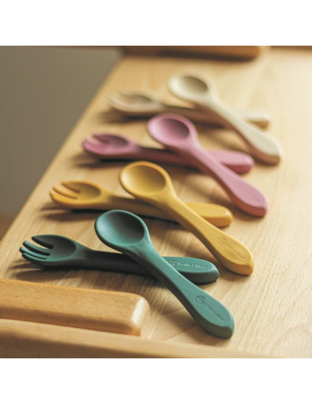 BN-709820,Petite&Mars - Set tacamuri din silicon fara BPA, Take&Match, 6 luni+, Roz