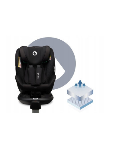 BN-LO-ANTOON_PLUS_BLACK_ONYX,Lionelo - Scaun auto I-size Antoon Plus, Pozitie de somn, Protectie laterala, Rotire 360 grade, 0-1