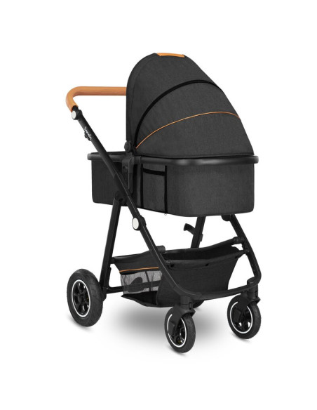 BN-LO-AMBER_2IN1_GREY_GRAPHITE,Lionelo - Carucior Amber, 2 in 1, Cadru aluminiu, Cu landou intarit si salteluta moale, Reversibi