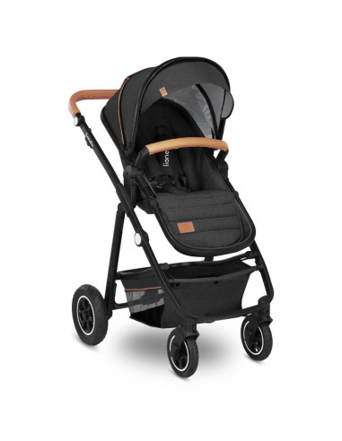 BN-LO-AMBER_2IN1_GREY_GRAPHITE,Lionelo - Carucior Amber, 2 in 1, Cadru aluminiu, Cu landou intarit si salteluta moale, Reversibi