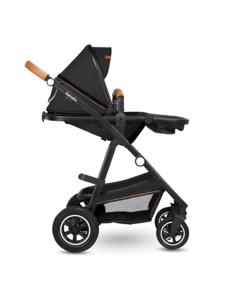 BN-LO-AMBER_2IN1_GREY_GRAPHITE,Lionelo - Carucior Amber, 2 in 1, Cadru aluminiu, Cu landou intarit si salteluta moale, Reversibi