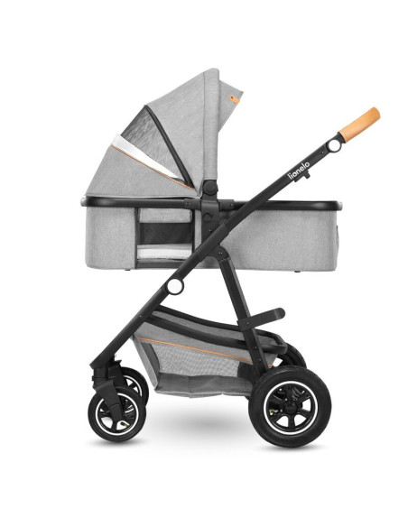 BN-LO-AMBER_2IN1_GREY_STONE,Lionelo - Carucior Amber, 2 in 1, Cadru aluminiu, Cu landou intarit si salteluta moale, Reversibil, 
