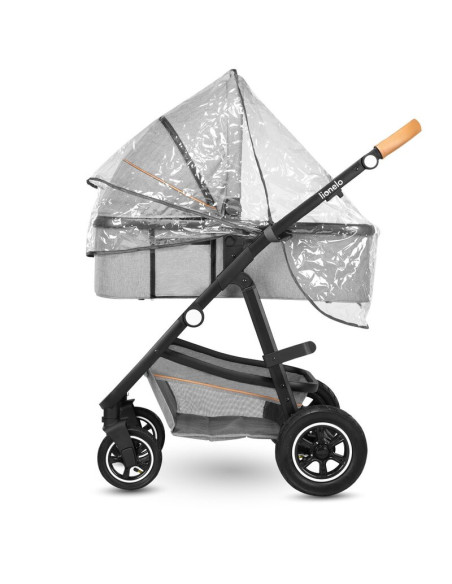BN-LO-AMBER_2IN1_GREY_STONE,Lionelo - Carucior Amber, 2 in 1, Cadru aluminiu, Cu landou intarit si salteluta moale, Reversibil, 