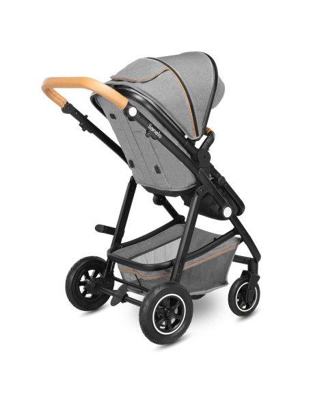 BN-LO-AMBER_2IN1_GREY_STONE,Lionelo - Carucior Amber, 2 in 1, Cadru aluminiu, Cu landou intarit si salteluta moale, Reversibil, 
