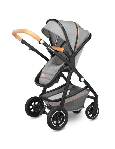 BN-LO-AMBER_2IN1_GREY_STONE,Lionelo - Carucior Amber, 2 in 1, Cadru aluminiu, Cu landou intarit si salteluta moale, Reversibil, 