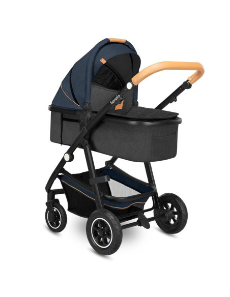 BN-LO-AMBER_2IN1_BLUE_NAVY,Lionelo - Carucior Amber, 2 in 1, Cadru aluminiu, Cu landou intarit si salteluta moale, Reversibil, M