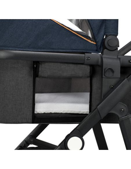 BN-LO-AMBER_2IN1_BLUE_NAVY,Lionelo - Carucior Amber, 2 in 1, Cadru aluminiu, Cu landou intarit si salteluta moale, Reversibil, M