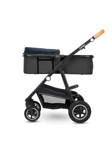 BN-LO-AMBER_2IN1_BLUE_NAVY,Lionelo - Carucior Amber, 2 in 1, Cadru aluminiu, Cu landou intarit si salteluta moale, Reversibil, M