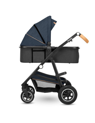 BN-LO-AMBER_2IN1_BLUE_NAVY,Lionelo - Carucior Amber, 2 in 1, Cadru aluminiu, Cu landou intarit si salteluta moale, Reversibil, M