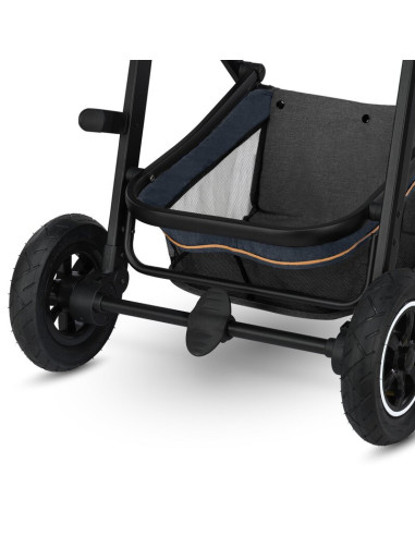 BN-LO-AMBER_2IN1_BLUE_NAVY,Lionelo - Carucior Amber, 2 in 1, Cadru aluminiu, Cu landou intarit si salteluta moale, Reversibil, M