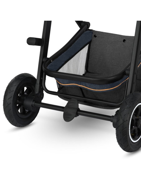 BN-LO-AMBER_2IN1_BLUE_NAVY,Lionelo - Carucior Amber, 2 in 1, Cadru aluminiu, Cu landou intarit si salteluta moale, Reversibil, M