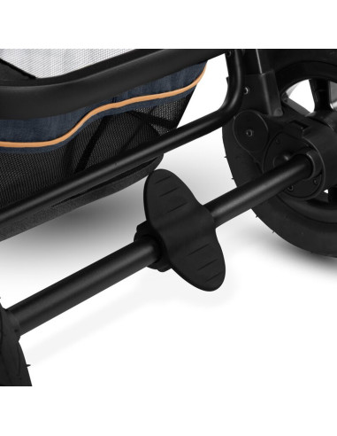 BN-LO-AMBER_2IN1_BLUE_NAVY,Lionelo - Carucior Amber, 2 in 1, Cadru aluminiu, Cu landou intarit si salteluta moale, Reversibil, M