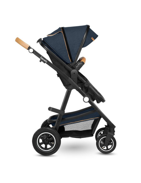 BN-LO-AMBER_2IN1_BLUE_NAVY,Lionelo - Carucior Amber, 2 in 1, Cadru aluminiu, Cu landou intarit si salteluta moale, Reversibil, M