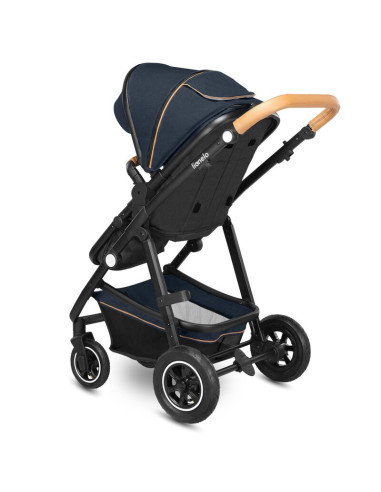 BN-LO-AMBER_2IN1_BLUE_NAVY,Lionelo - Carucior Amber, 2 in 1, Cadru aluminiu, Cu landou intarit si salteluta moale, Reversibil, M