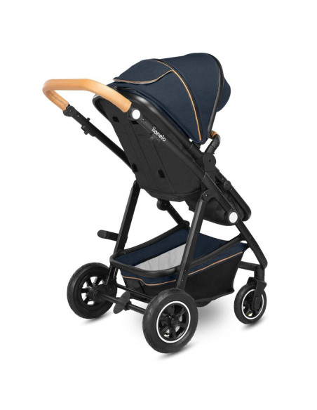 BN-LO-AMBER_2IN1_BLUE_NAVY,Lionelo - Carucior Amber, 2 in 1, Cadru aluminiu, Cu landou intarit si salteluta moale, Reversibil, M